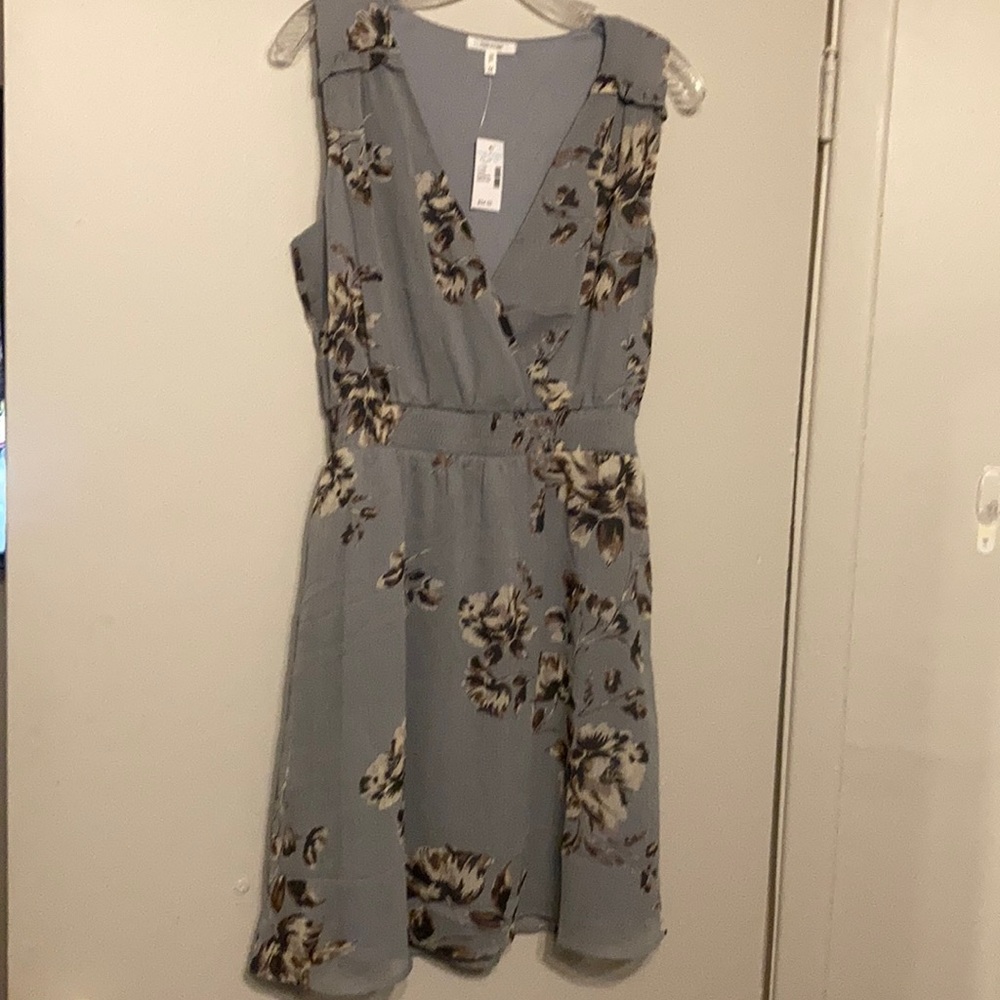 Gray floral dress